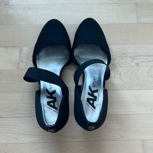 Anne Klein sport black wedge shoes
